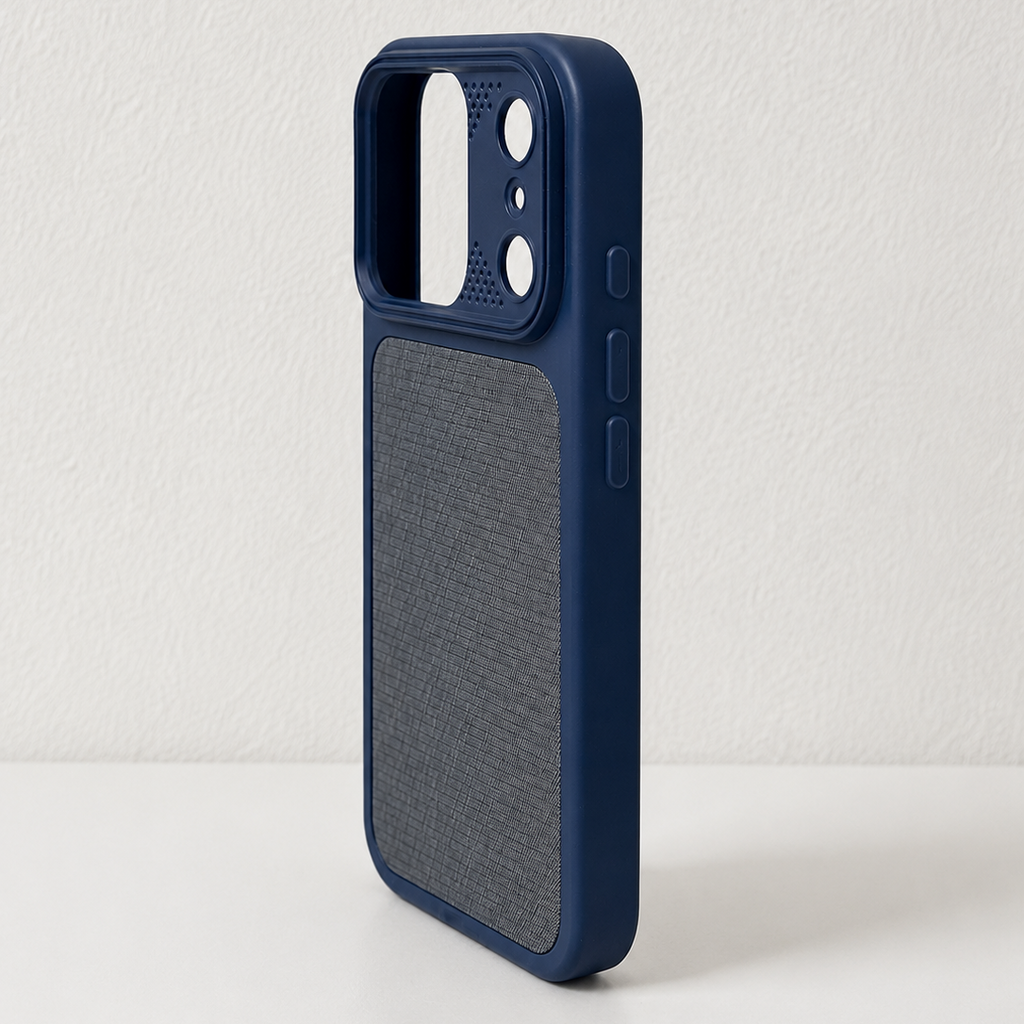 Dark Blue Textured Gray Back panel iPhone Cover
