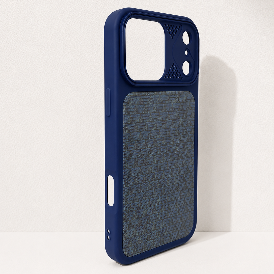 Dark Blue Textured Gray Back panel iPhone Cover